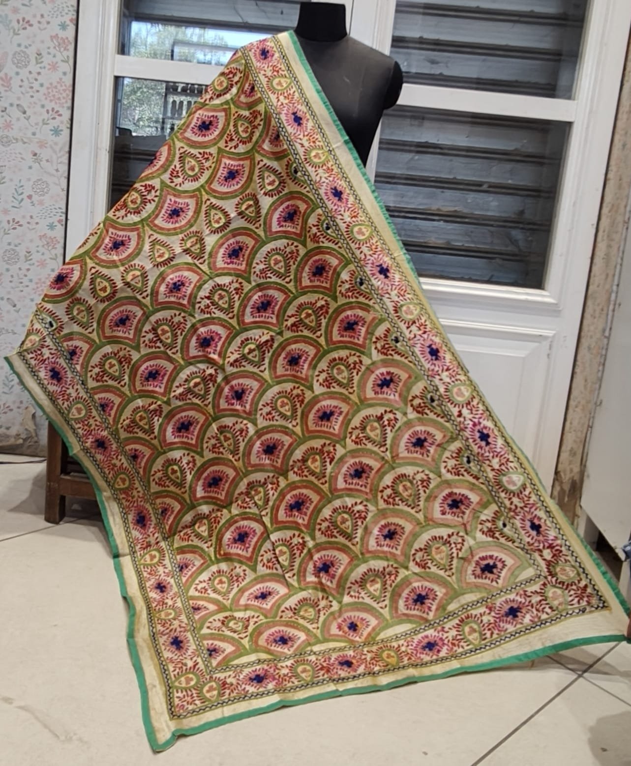 Embroidery figure dupatta #450